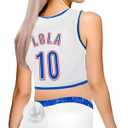 Women Lola #10 Bunny Costume 90s Space Movie Basketball Jersey Halloween Outfit with Accessories (Small, White)