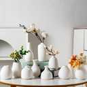 Tanvecle White Ceramic Bud Vase Set of 11, Small Vases for Pampas Grass, Flowers, Mini Vases for Modern Home Decor, Minimalist Decor, for Living Room, Dining Table & Shelves