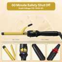 DAN Technology 5/8 Inch Curling Iron Wand for Defined Medium Curls, Tourmaline Ceramic Hair Curler with 180F430F Adjustable Temperature, Fast Heating, Dual Voltage, Auto Shut-Off, Black & Gold