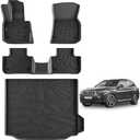 KARPAL Floor Mats & Cargo Liner Fit with 2018-2025 BMW X3 & with 2019-2025 BMW X4, 1st & 2nd Row & Cargo Mats for sDrive30i xDrive30i M40i X3M X4M, (Only for car Without Spare tire) (NOT fit X3 30e)