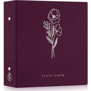 Lanpn Photo Album 4x6 600 Pockets Photos, Linen Cover Large Picture Albums Holds 600 Horizontal and Vertical Photos Purple
