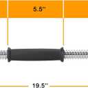 Threaded Dumbbell Rubber/Chrome Handles 1 Inch Pair, Adjustable Dumbbell Bar Handles, Fits Standard Weight Plates with 1” Diameter, for Gym Workouts, Exercise, Weightlifting, Sold in Pair