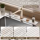 Faucet Mat for Kitchen Sink, Diatomite Stone Drying Sink Protectors, Bathroom Faucet Splash Guard, Quick Dry Water Absorbing, Non-Slip Stone Tray for Kitchen Counter, White, 23.6" x 3.9"