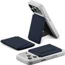 MOFT Magsafe Wallet, 8-Card Holder, Magnetic Phone Stand with Pull to Access Design, RFID Blocking, Angle Adjustment & MOVAS Minimalist Snap Field Wallet for Men Travel Essentials,Navy Blue