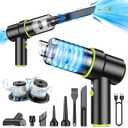 CODN Handheld Car Vacuum Portable Cordless, 12000PA Handheld Air Duster with Multi-Nozzles and LED Light, Mini Hand Held Vacuum Rechargeable for Home, Car, Office, Pet Hair (Green)