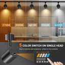 VANoopee 5-Color 6-Light LED Track Lighting Kit with 6.6FT H Type Track Lighting Rail, LED Track Light Heads Dimmable Modern Kitchen Track Lighting Fixtures Ceiling Spotlight, CRI90+ 10W 800lm Black
