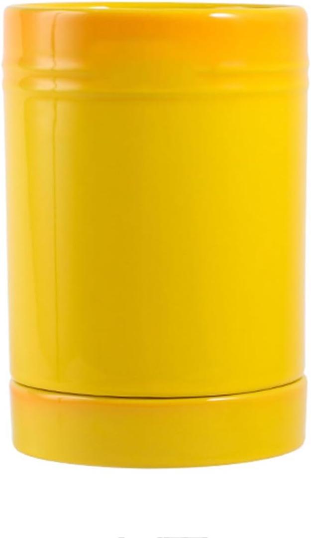 Utensil Holder,Ceramic Utensil Crock with Cooking Tool Organizer Crock for Spoons, Spatulas, Tongs for Kitchen Decor ousewarming Gift,Yellow