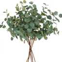 Beferr 6Pcs Artificial Eucalyptus Stems Greenery Stems 24" Tall Fake Plants Decor Faux Floral Stems for Vase Home Party Wedding Decorations