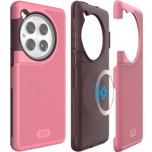 TUDIA MergeGrip Magsafe Compatible Phone Case for OnePlus 12 5G 2024 - Military Grade, Drop Tested, Dual Layer, Shockproof, Anti-Slip, Heavy Duty & Protector Cover Protective Phone Case - Smokey Pink