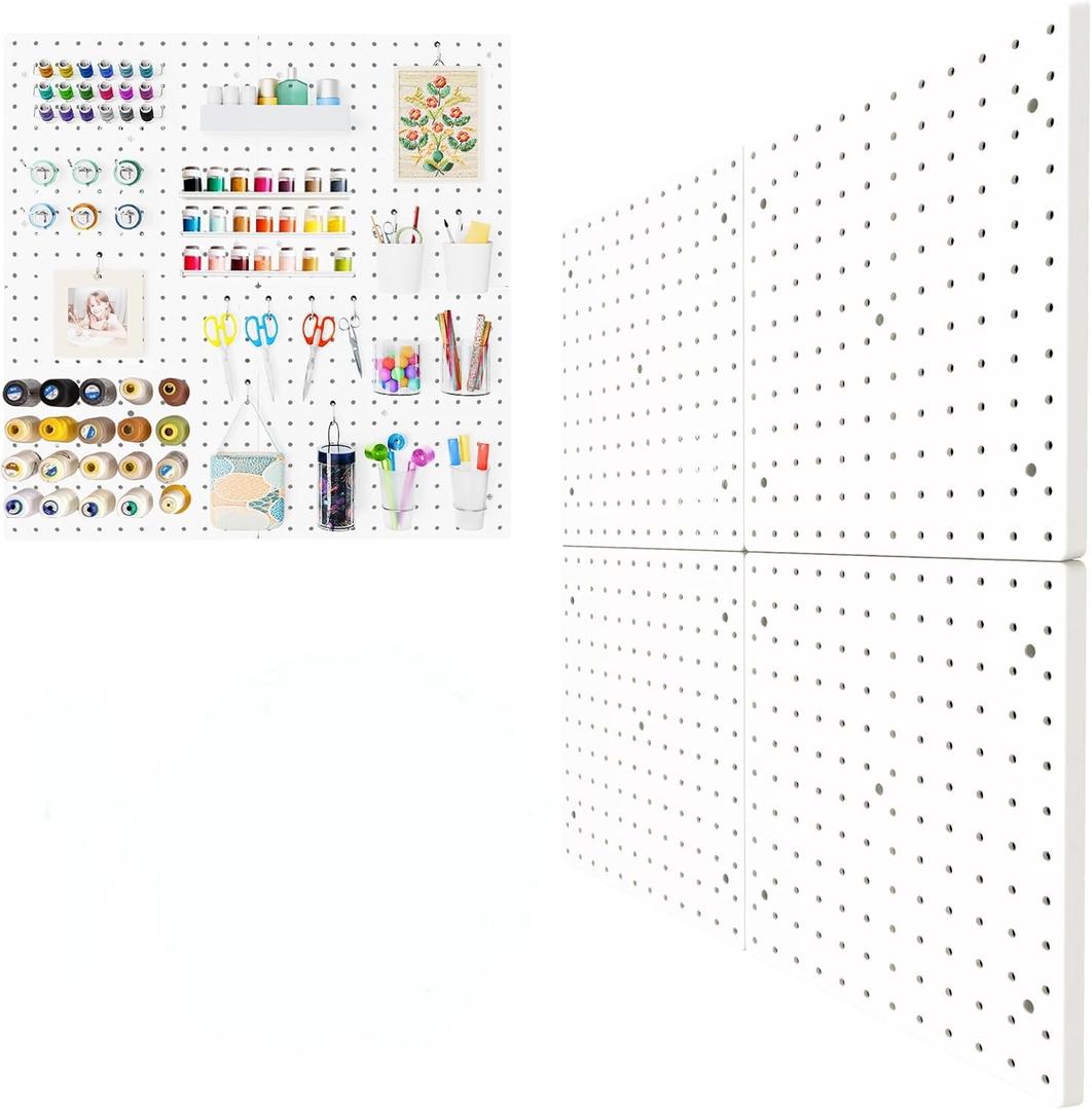 FZK 36pcs Pegboard Kit, Peg Board,Peg Board Hooks,Includes 4 Black Pegboard and Pegboard Accessories,Pegboard with Hooks,Plastic Pegboard,Pegboard Wall Organizer, Garage Storage