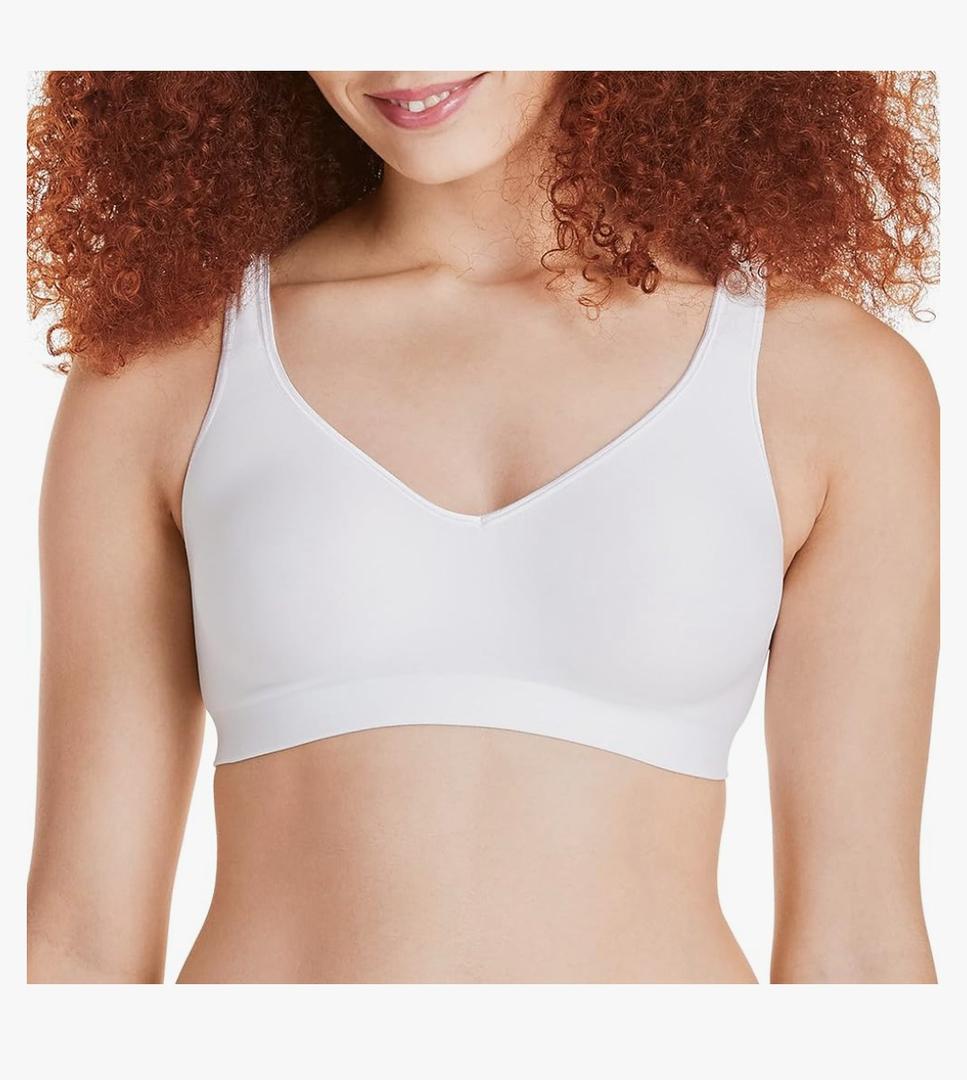 Hanes Women's Wireless Bra, Smooth Comfort Full-Coverage T-Shirt Bra, Single Size 3XL