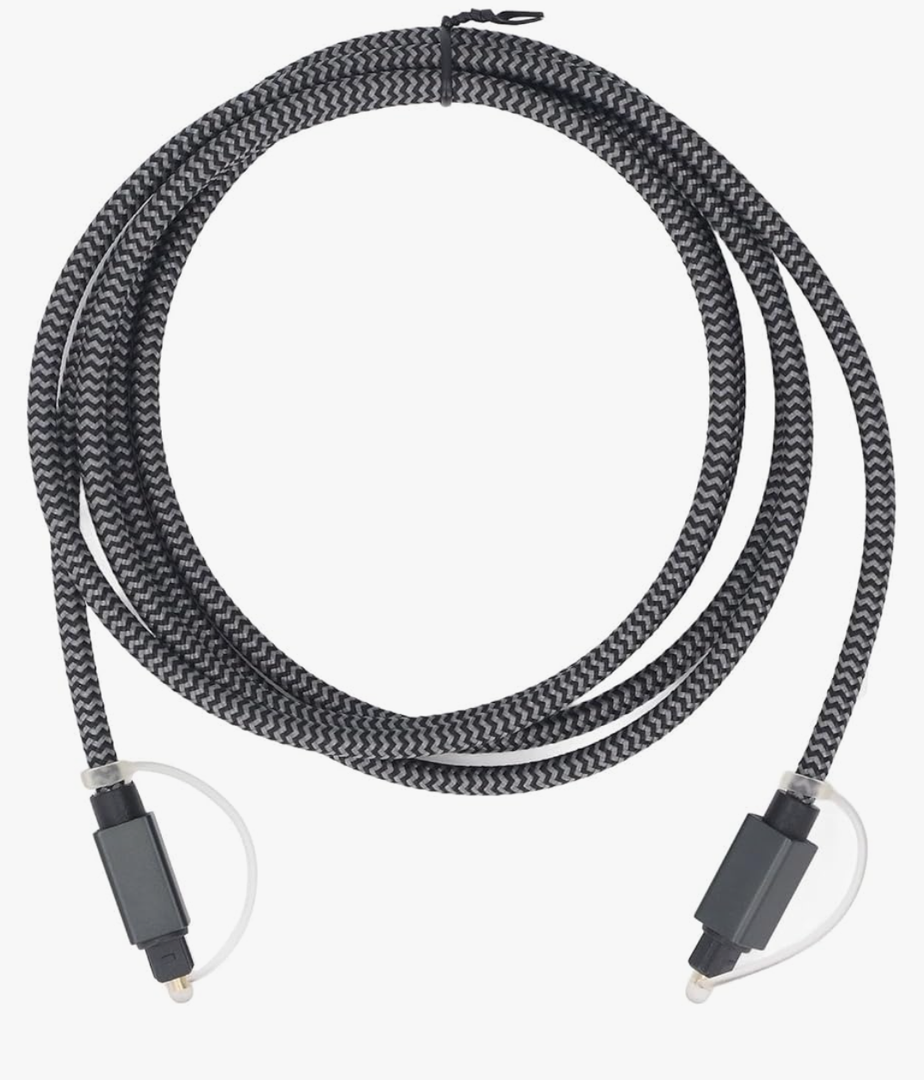 Digital Optical Audible Cable Square Port SPDIF Output Fiber Optic Connection Cord for Soundbar TV Speaker 1.8 Meter