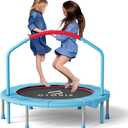 CLORIS 38in/48in Folding Trampoline - Max Load 220lbs / 450lbs Trampoline Rebounder Trampoline for Adults with Adjustable Foam Handle, with safty Padded Cover Best Gift