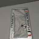 2 Pack License Plate Frame for Miami Hurricanes, 2 Holes Silver License Plate Holder for UM,Universal Aluminum Tag Frame for License Plate for Cover Front and Rear Car Tags (SS-jf)