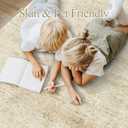 Soalmost 6x9 Area Rug for Living Room Floral Washable Non-Slip Modern Rugs for Bedroom Dinning Room Ultra-Thin Indoor Beige