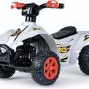 Hot Wheels - 6V ATV Quad for Kids, Powerful and Safe Ride-On Toy with Rechargeable Battery, Forward and Reverse Driving, Max Weight Capacity of 55 LBS, Ages 2-3 Years