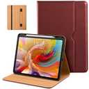 DTTO for iPad Pro 13 inch Case (M5/M4) 2025/2024, Premium Leather Business Folio Stand Cover with Pencil Holder - Auto Wake/Sleep & Multiple Viewing Angles, Built in Hand Strap & Pocket, Burgundy Red