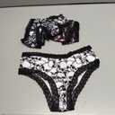 Women's 4 Pack Halloween Graphic Lace Hipster Panties Set Low Rise Underwear Briefs (XL)