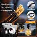 150FT Solar Lights Outdoor Waterproof: G40 45M Shatterproof Bulbs Patio Lights - Solar Powered Remote Control 3 Light Modes Dimmable Solar Light - Camping Backyard Garden Deck Outside Yard