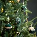 Velvet Christmas Ball Ornaments,Hand Flocking Diamond Setting Shatterproof Tree Decorations, Holiday Wedding Party 12 Pack (Green)