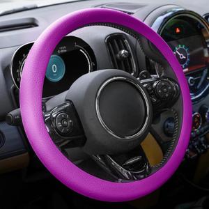 Spurtar Purple Steering Wheel Cover, Car Accessories for Women Soft Silicone Leather Texture Car Steering Wheel Covers Men, Fit Most Autos