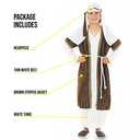 fun shack Boys Shepherd Costume for Kids, Joseph Costume for Boys, Shepherd Boy Outfit, Nativity Dress-Up (Large, Brown)