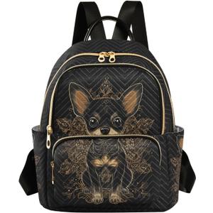 Chihuahua Backpack Purse For Women Lightweight Travel Shoulder Bag Daily Mini Backpack