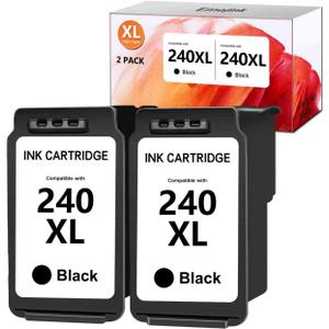 240XL Black Ink Cartridge Replacement for Canon PG-240XL Black Ink Cartridge 240 XL PG240 XL for PIXMA MG3620 MG2220 MG3220 MG3520 MG2120 MG3120 MG4120 MX472 TS5120 Printer (2 Black)
