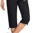 MAGCOMSEN Women's Hiking Capri Pants UPF 50+ Lightweight Quick Dry Casual Golf Cargo Crop Pants with 5 Pockets Summer.XL