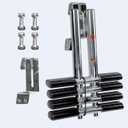 4 Step Boat Ladder, Stainless Steel Dive Boarding Ladders for Bass Fishing Boats, Heavy-Duty with Non-Slip Treads