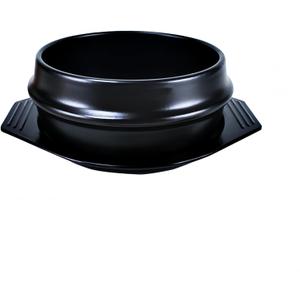Whitenesser Korean Cooking Korean Stone Bowl, Stone Pot Sizzling Hot Pot for Bibimbap and Soup (Small, No Lid) - Premium Ceramic with Melamine Tray (27 Oz)