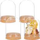 BENECREAT 4 Set Dome Display Glass Jar with Cork, 2.57x3.6inch Tabletop Centerpiece Cloche Bell Jar for Flower Plants, Specimens, Crafts Decorations