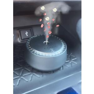 New Smart Aroma Diffuser, Automatic Freshener, Auto On/Off USB Waterless Essential Oil Diffuser for Car, Rechargeable Black and Chrome Mini Luxury Diffuser