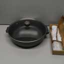 SENSARTE Nonstick Frying Pan Skillet with Lid, 12 Inch Large Deep Frying Pan, 5 Qt Non Stick Saute Pan with Cover, Induction Pan, Healthy Non Toxic Cooking Pan with Helper Handle, PFOA PFOS Free (Classic Black)