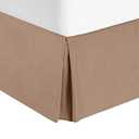 Nestl Bedding Pleated Bed Skirt - Luxury Microfiber Dust Ruffle - Sleek Modern Bed Skirt - 14" Tailored Drop, Queen, Taupe
