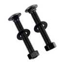10 Sets 1/4-20 x 3 Carriage Bolts Screws Round Head Square Neck and Hex Nuts, Flat Washers 304 Stainless Steel 18-8 Full Thread, Black
