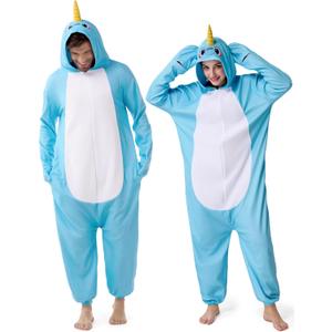 Spooktacular Creations Halloween Dalmatian Dragon Triceratop Unisex Costume, Adult Animal Costume Halloween Costume Party (Blue)