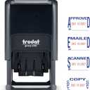 Trodat Printy 4750 Self Inking Date Stamp with Approved, Copy, EMAILED, Scanned  Blue and Red Ink, 1" x 1-5/8"