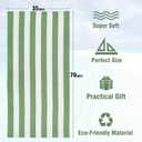 HENBAY Large Oversized Beach Towel - 35 x 70 Inch Microfiber Pool Towel, Green Striped Quick Dry Cabana Swim Towel