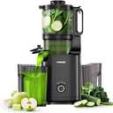 VENNXE Cold Press Juicer, Masticating Juicer with 5.7" Large Feed Chute for Whole Vegetables and Fruits, Dual Auger Juice Extractor Machines for High Juice Yield, Easy to Clean and Assemble, Black