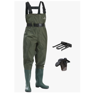 Fishing Waders for Men, 2-Ply Nylon/PVC Waterproof Women Chest Wader with Boots, Bootfoot Hunting Waders 12