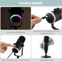 OMISTAR XLR/USB Dynamic RGB Microphone, PC Microphone with Noise Reduction, Volume Control, Mute Function, Metal Build, Easy-Mount Base for Gaming, Recording, Streaming