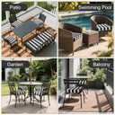 Leinuosen 4 Pcs Patio Cushion Covers 19'' x 19'' x 3'' Outdoor Cushion Covers Replacement Waterproof Slipcover Furniture Protectors with Zipper Ties Handle, Cover Only(Black Cabana Stripe)