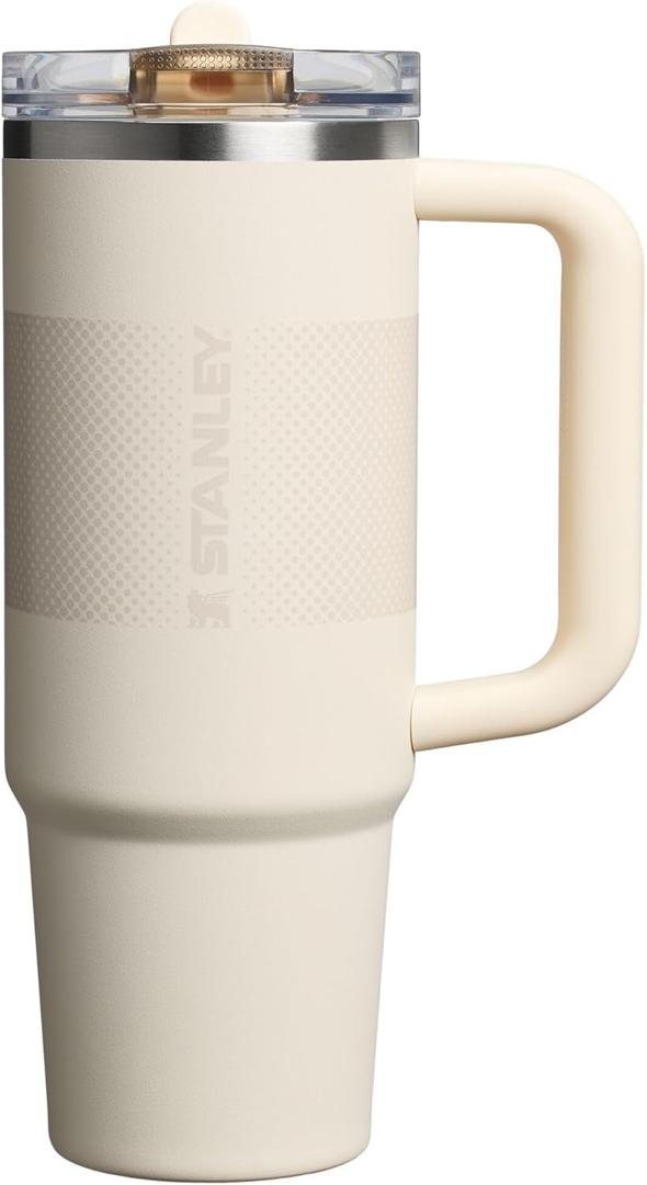 STANLEY Quencher ProTour Flip Straw Tumbler with Leakproof Lid 30 oz | Built-In Straw and Handle | Cup Holder Compatible for Travel | Insulated Stainless Steel Cup | BPA-Free | Cream Fade