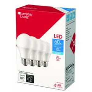 Everyday Living LED 60w replacement 10w Soft White A19 Non-Dimmable 760 Lumens