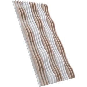 Large Acoustic Wall Panels 47.2"x23.6"x1.57"4-Pack,3D DIY Wave Sound Proof Panels for Walls, Peel and Stick Wall Panels for Room Decor, Recording Studio & Bedroom (White and Camel)