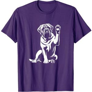 English Mastiff Love Dog Paw Heart Graphic Design T-Shirt Medium