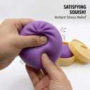 Dumpling Squishy Mystery Box Realistic Dumpling Squishy with Steamer Basket, Sensory Fidget for Adults & Teens, Big Stress Relief Ball, Easter Basket Stuffers & Sensory Gift (Purple)