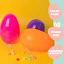 JOYIN 12 Pieces 7" Jumbo Plastic Bright Solid Easter Eggs Assorted Colors for Filling Treats, Easter Theme Party Favor, Easter Eggs Hunt, Basket Stuffers Fillers, Classroom Prize Supplies Toy