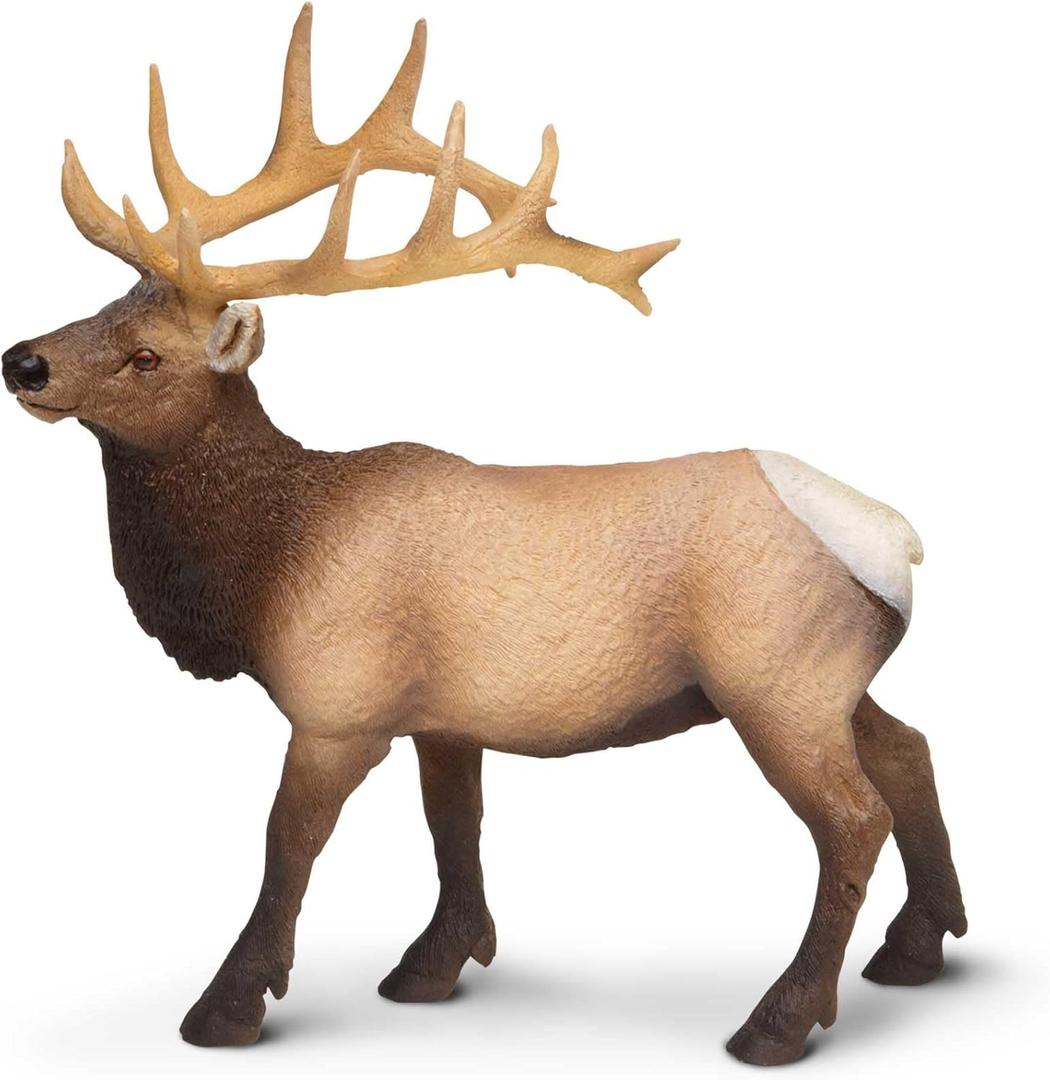 Safari Ltd. Elk Bull Figurine - Detailed 4.75" Plastic Model Figure - Fun Educational Play Toy for Boys, Girls & Kids Ages 3+ (4.75 inches tall and 4.5 long)